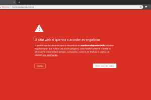 Ejemplo, página bloqueada por detección phishing. Roban claves virtuales de Davivienda, Phishing